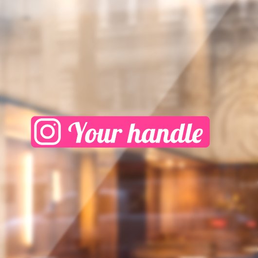 Aangepaste Instagram Logo handvat roze Raamsticker (Vel 2)