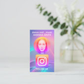 Aangepaste Instagram logo profiel afbeelding QR-co Visitekaartje (Staand voorkant)