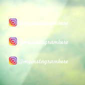 Aangepaste Instagram Logo Social Media Handle Naam Raamsticker (Vel 3)