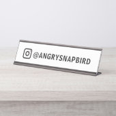 Aangepaste Instagram naam bureaublad naamplaat bor (Voorkant)