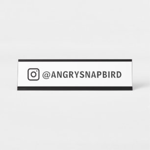 Aangepaste Instagram naam bureaublad naamplaat bor