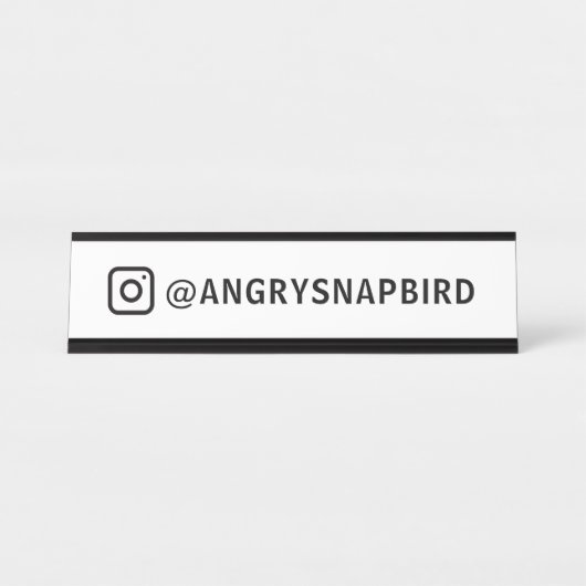 Aangepaste Instagram naam bureaublad naamplaat bor (Voorkant)