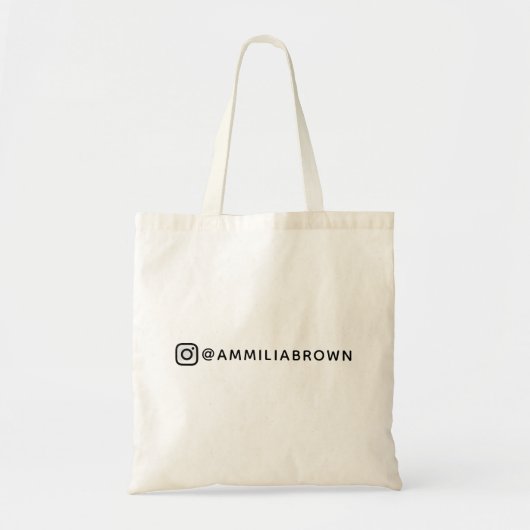 Aangepaste Instagram naam | Gepersonaliseerd socia Tote Bag (Voorkant)