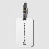 Aangepaste Instagram Naam | Gepersonaliseerde Reis Bagagelabel (Voorkant (verticaal))