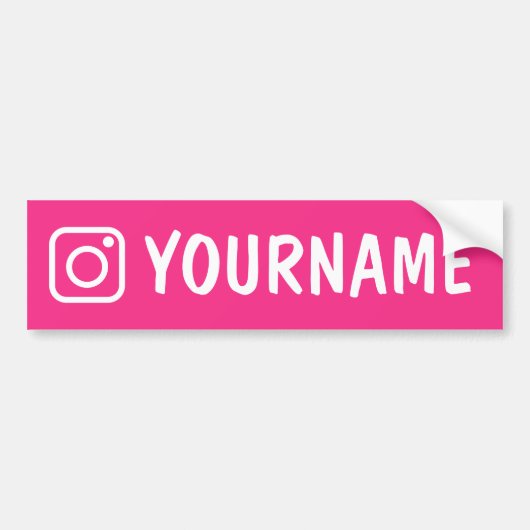 Aangepaste Instagram naam roze bumper sticker (Voorkant)
