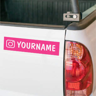 Aangepaste instagram naam roze bumpersticker
