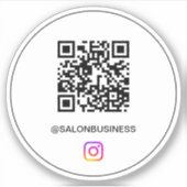 Aangepaste Instagram QR-code INSTAGRAM SALON Sticker (Voorkant)