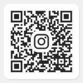 Aangepaste Instagram QR-code Vierkante Sticker (Voorkant)