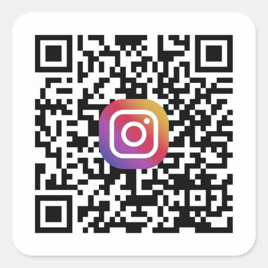Aangepaste Instagram QR-code Vierkante Sticker (Voorkant)