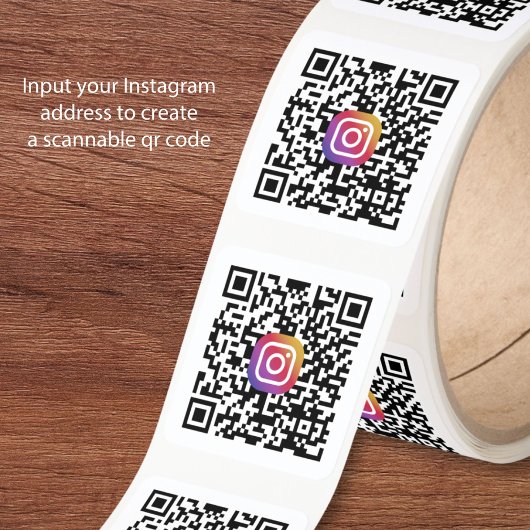 Aangepaste Instagram QR-code Vierkante Sticker