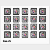 Aangepaste Instagram QR-code Zwart Vierkante Sticker (Vel)