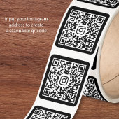 Aangepaste Instagram QR-code Zwart Vierkante Sticker