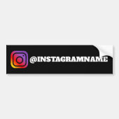 Aangepaste Instagram social media handlatenaam Bumpersticker (Voorkant)