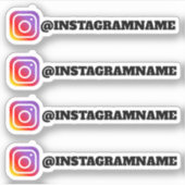 Aangepaste Instagram Social Media Handle Name Stic Sticker (Voorkant)