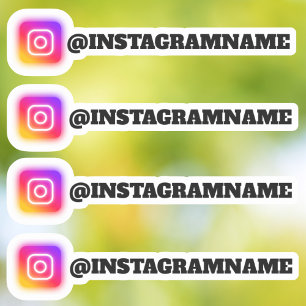 Aangepaste Instagram Social Media Handle Name Stic Sticker