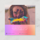 Aangepaste Instagram social media influencer foto Vierkante Visitekaartje (Achterkant)