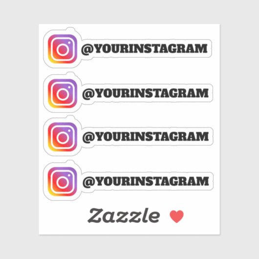 Aangepaste Instagram Social Media Naam Sticker (Vel)