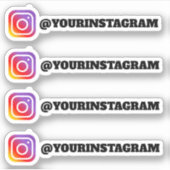 Aangepaste Instagram Social Media Naam Sticker (Voorkant)