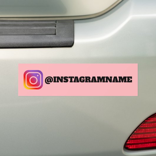 Aangepaste Instagram sociale media handvat naam Bumpersticker (Op auto)