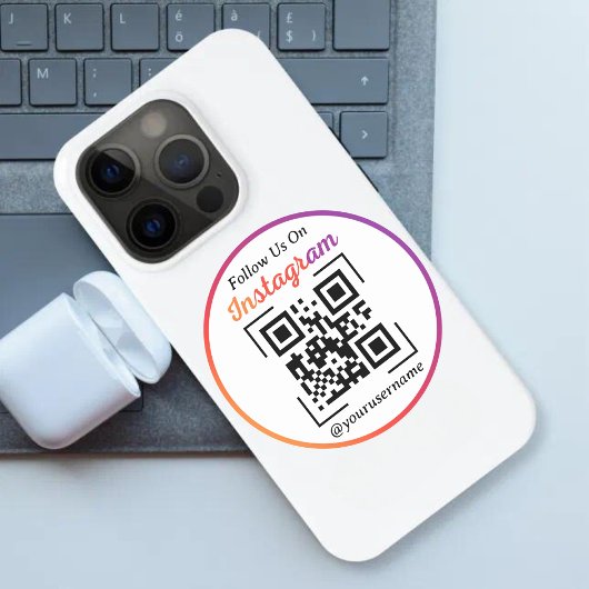 Aangepaste Instagram Zakelijke QR-code Ronde Sticker