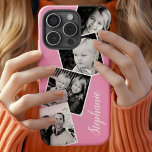 Aangepaste installagram Foto Collage Persoonlijke  Case-Mate iPhone Case<br><div class="desc">Aangepast installagram Foto Collage Pink aangepast iPhone 11 Hoesje. Dit trendy moderne ontwerp kenmerkt een plaats voor vier vierkante foto's van de instagramstijl. Voeg jouw naam of tekst toe om dit aangepaste DIY-ontwerp verder aan te passen en kies uw eigen achtergrondkleur.</div>