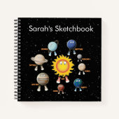 Aangepaste installaties en het Solar System Sketch Notitieboek (Voorkant)