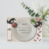 Aangepaste instemmende RSVP-kaarten voor feestdage RSVP Kaartje (Staand voorkant)