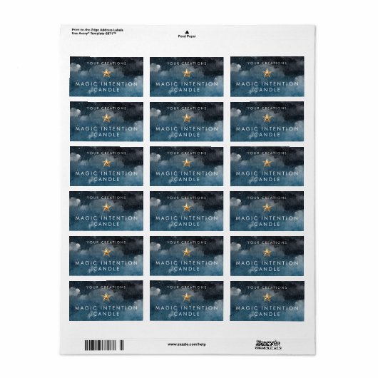Aangepaste intentie kaars Sticker labels (Full Sheet)