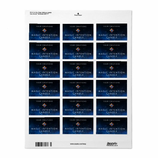 Aangepaste Intentie Kaars Sticker Labels (Full Sheet)