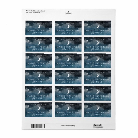 Aangepaste intentie kaars Sticker labels (Full Sheet)