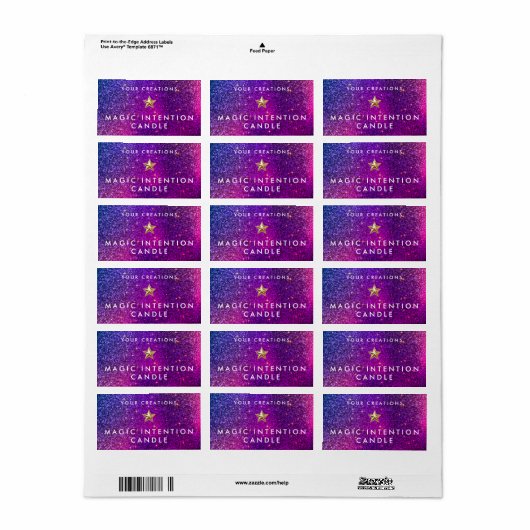 Aangepaste intentie kaars Sticker labels (Full Sheet)
