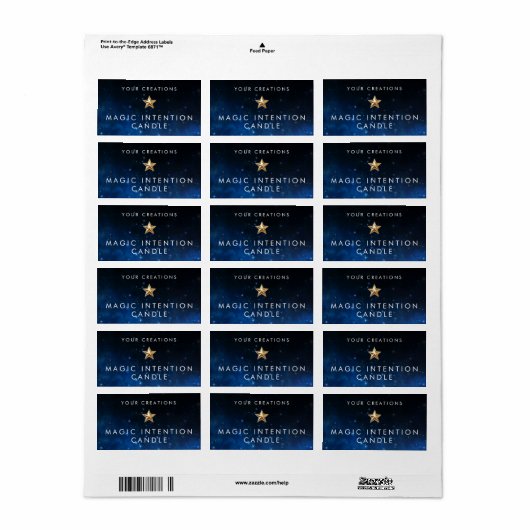 Aangepaste intentie kaars Sticker labels (Full Sheet)