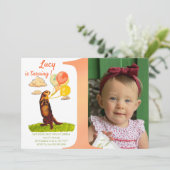 Aangepaste introductie op eerste geboorte-meisje kaart (Staand voorkant)