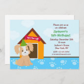 Aangepaste introducties van Puppy Dog Birthda Part Kaart (Voorkant / Achterkant)