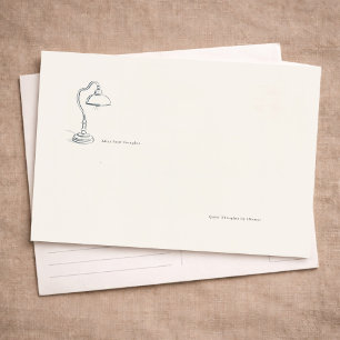 Aangepaste introvert minimale lijn kunstcorrespond briefkaart