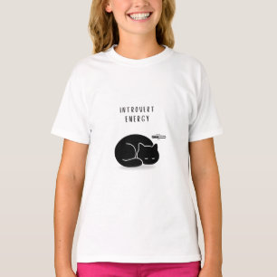 Aangepaste Introverte Energie Minimalistische Meis T-shirt
