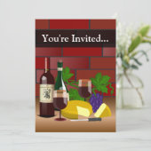 Aangepaste invitatie, wijn en kaastafel kaart (Staand voorkant)