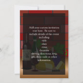 Aangepaste invitatie, wijn en kaastafel kaart (Achterkant)