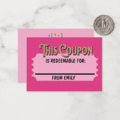 Aangepaste Inwisselbare Ticket Cadeaubestel Coupon Notitiekaartje (Voorkant / Achterkant in situ)