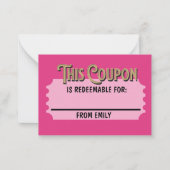Aangepaste Inwisselbare Ticket Cadeaubon Feest Cou Notitiekaartje (Voorkant)