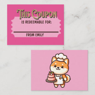 Aangepaste Inwisselbare Ticket Cadeaushiba Cake Co Notitiekaartje