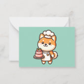 Aangepaste inwisselbare Ticket Gift Shiba Cake Cou Notitiekaartje (Achterkant)