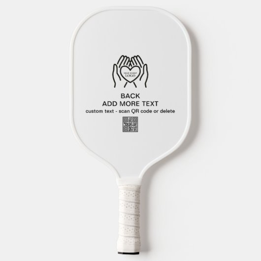Aangepaste inzamelingsactie Logo, QR-code, liefdad Pickleball Paddle (Achterkant)