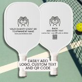 Aangepaste inzamelingsactie Logo, QR-code, liefdad Pickleball Paddle
