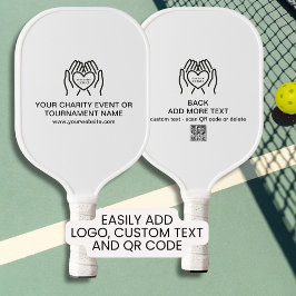 Aangepaste inzamelingsactie Logo, QR-code, liefdad Pickleball Paddle