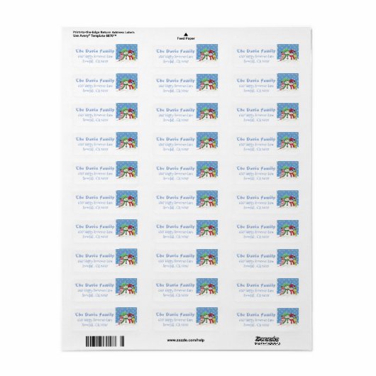 Aangepaste inzendingen van Snowmen-families Etiket (Full Sheet)
