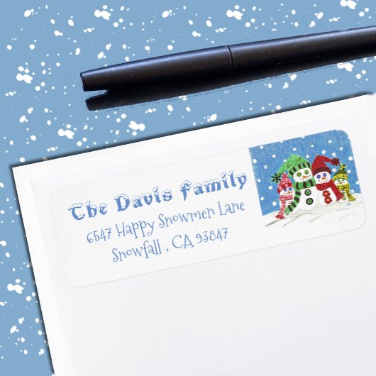 Aangepaste inzendingen van Snowmen-families Etiket