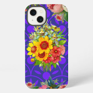 Aangepaste iPhone 13 hoes met monogram, Bloem hoes Hoesje