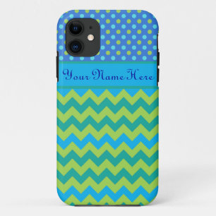 Aangepaste iPhone 5/5s Hoesje: Polka Dots en Chevr 11 Hoesje