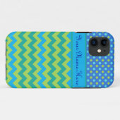 Aangepaste iPhone 5/5s Hoesje: Polka Dots en Chevr Case-Mate iPhone Case (Achterkant (horizontaal))